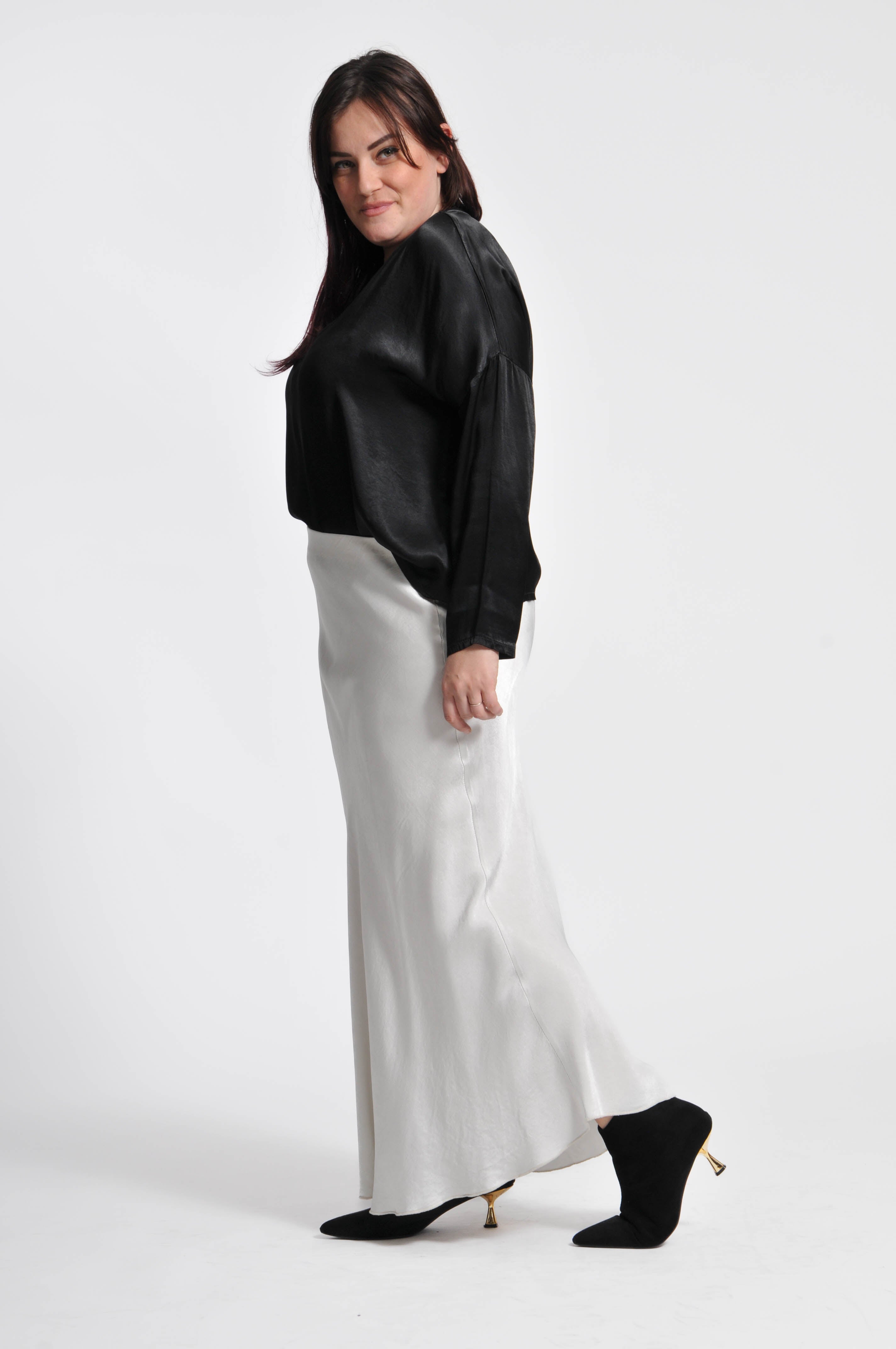 Long Satin Ocean Skirt