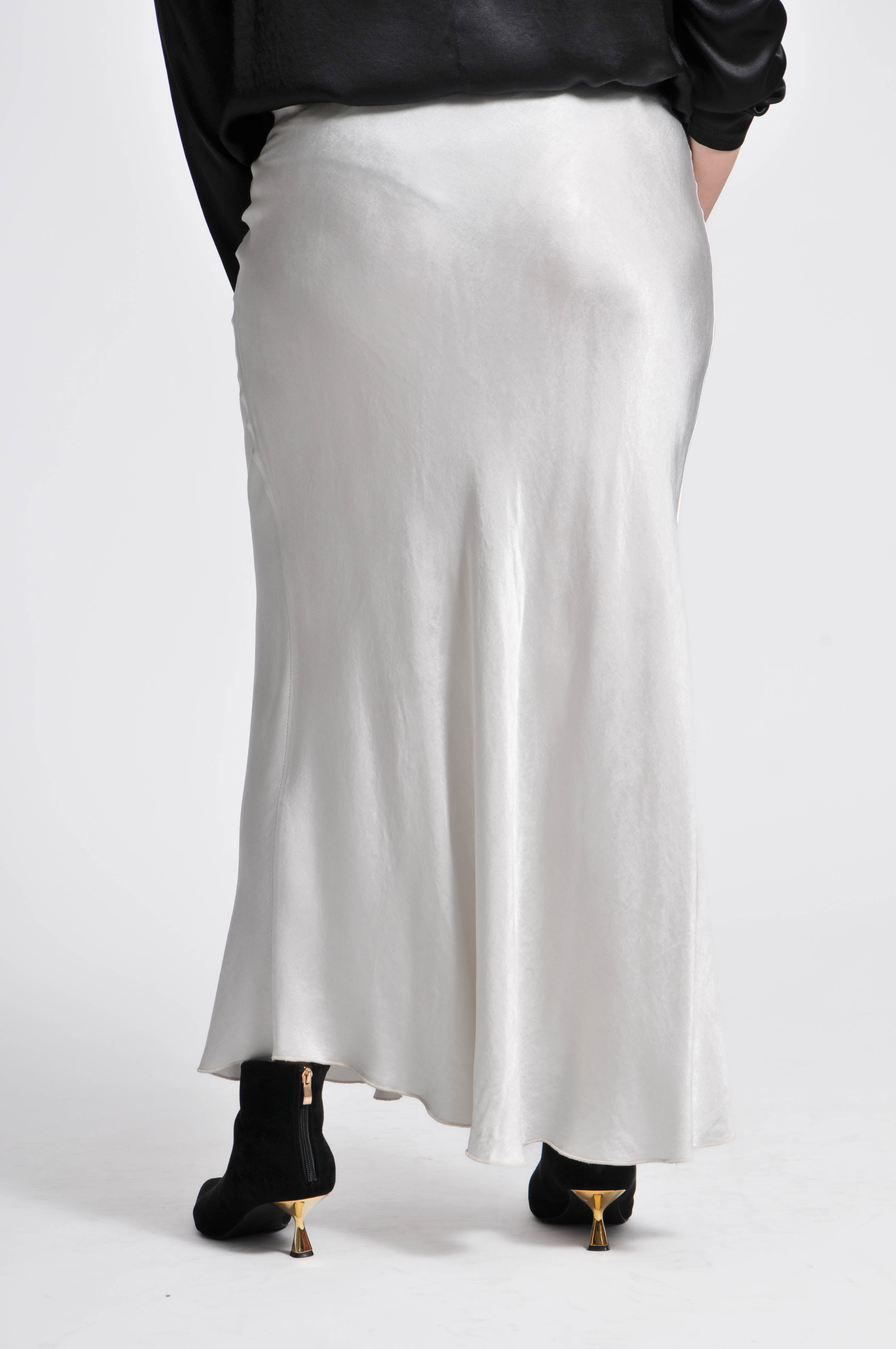 Long Satin Ocean Skirt