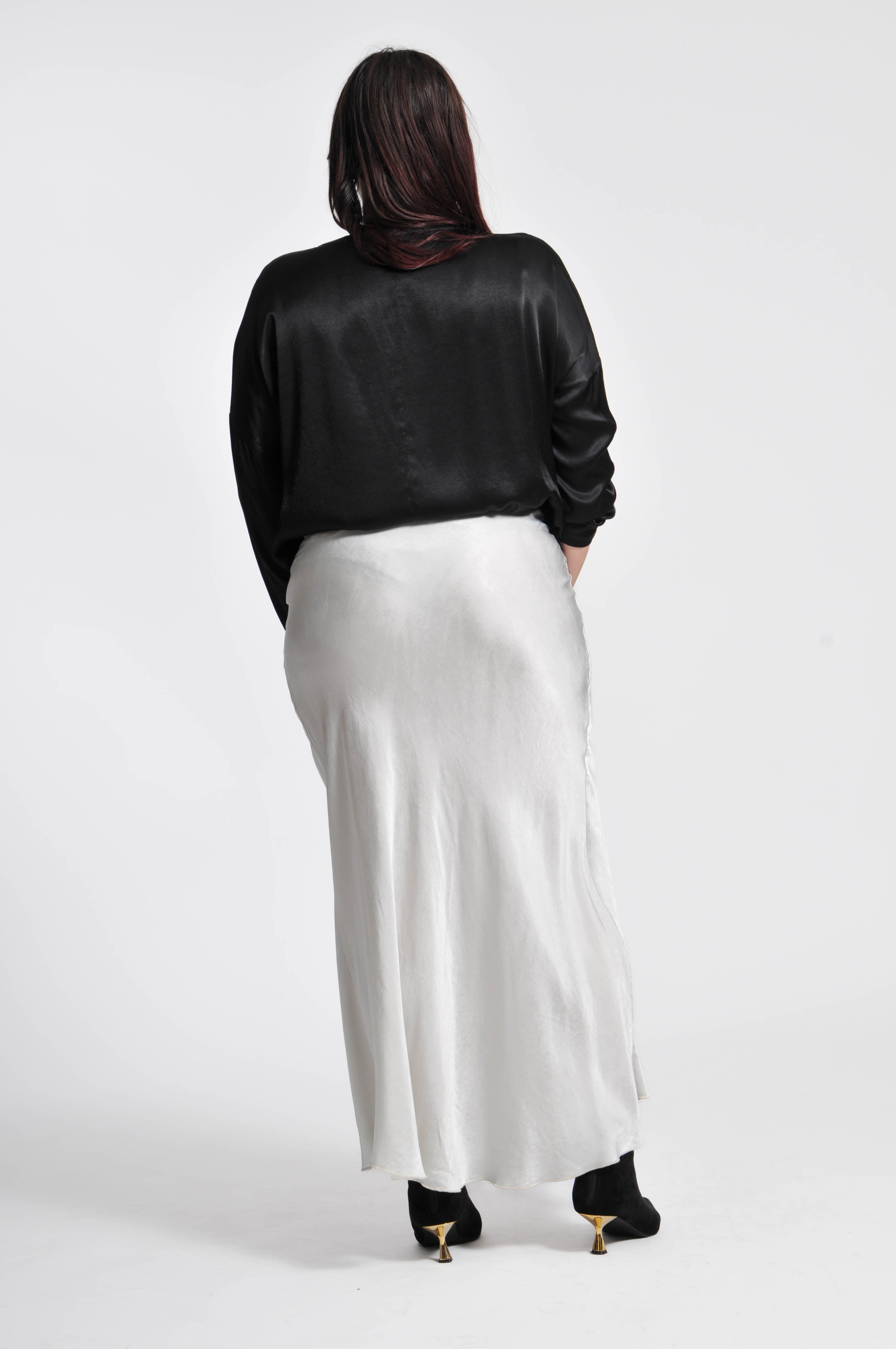 Long Satin Ocean Skirt