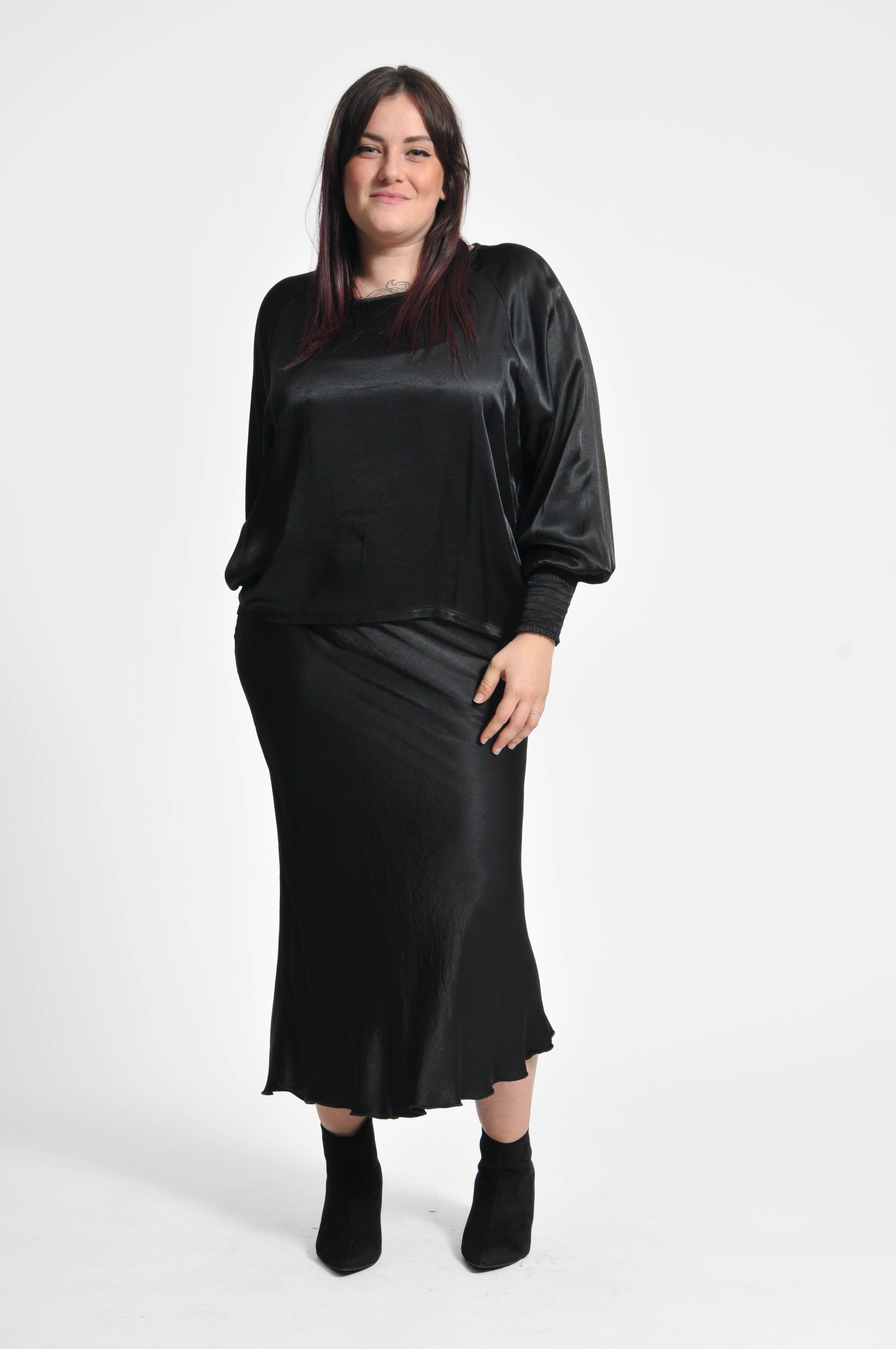 Ocean Blouse with Elastic Sleeves