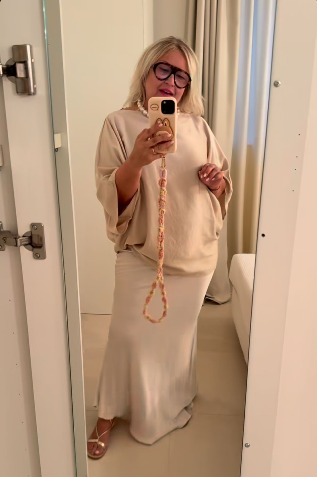 Long Satin Ocean Skirt