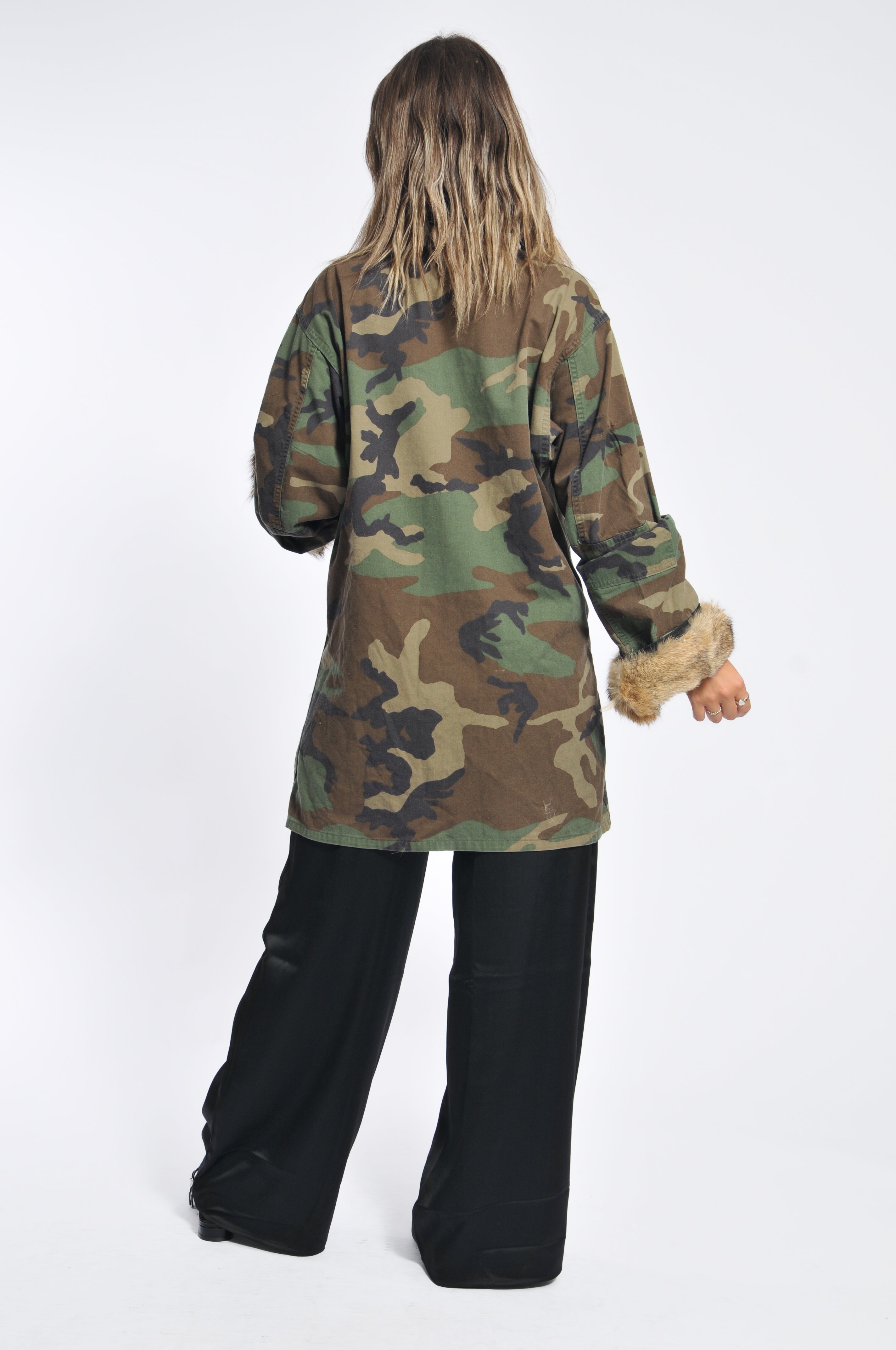 Giacca Military Camouflage Ecopelliccia