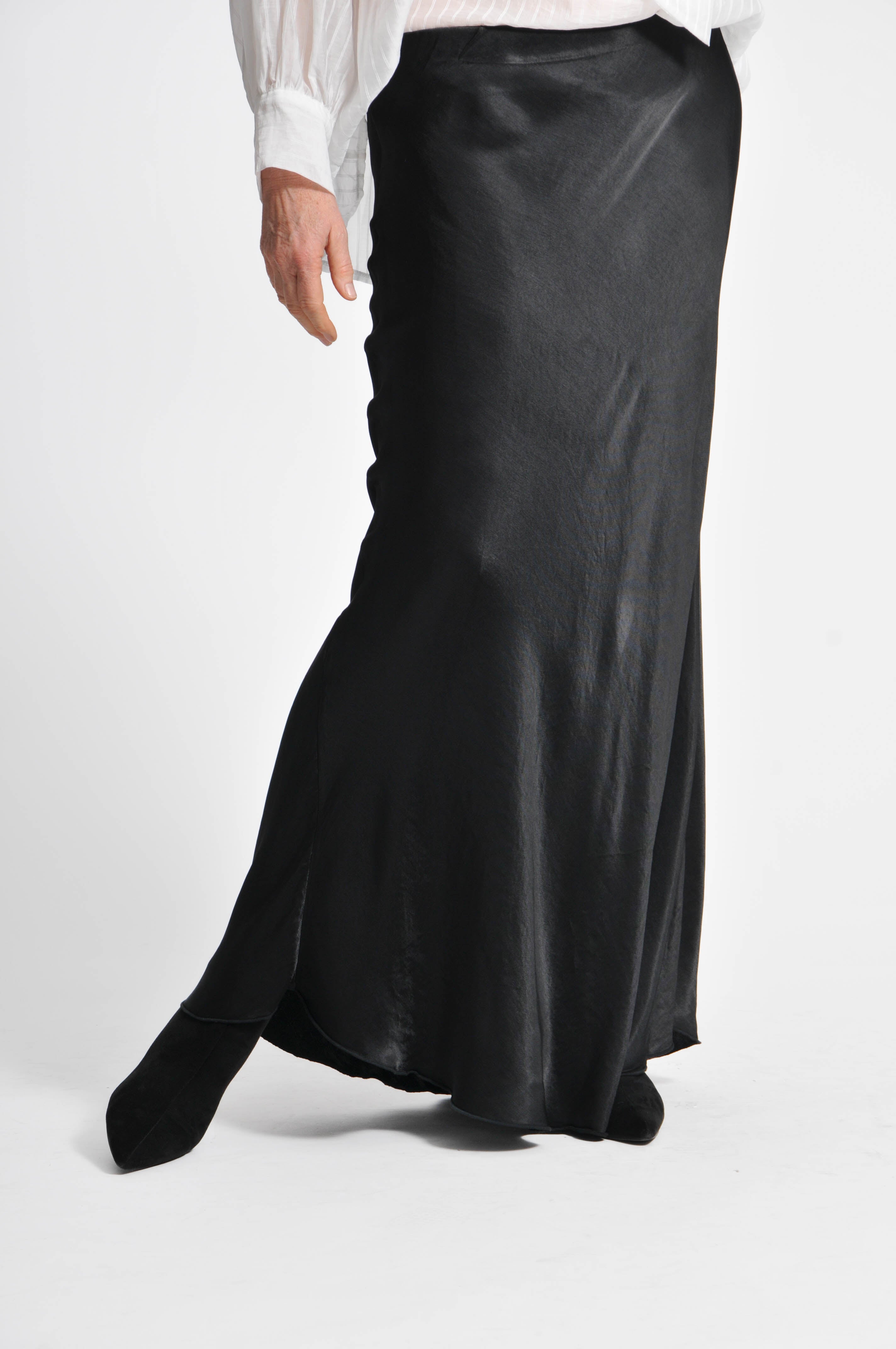 Long Satin Ocean Skirt