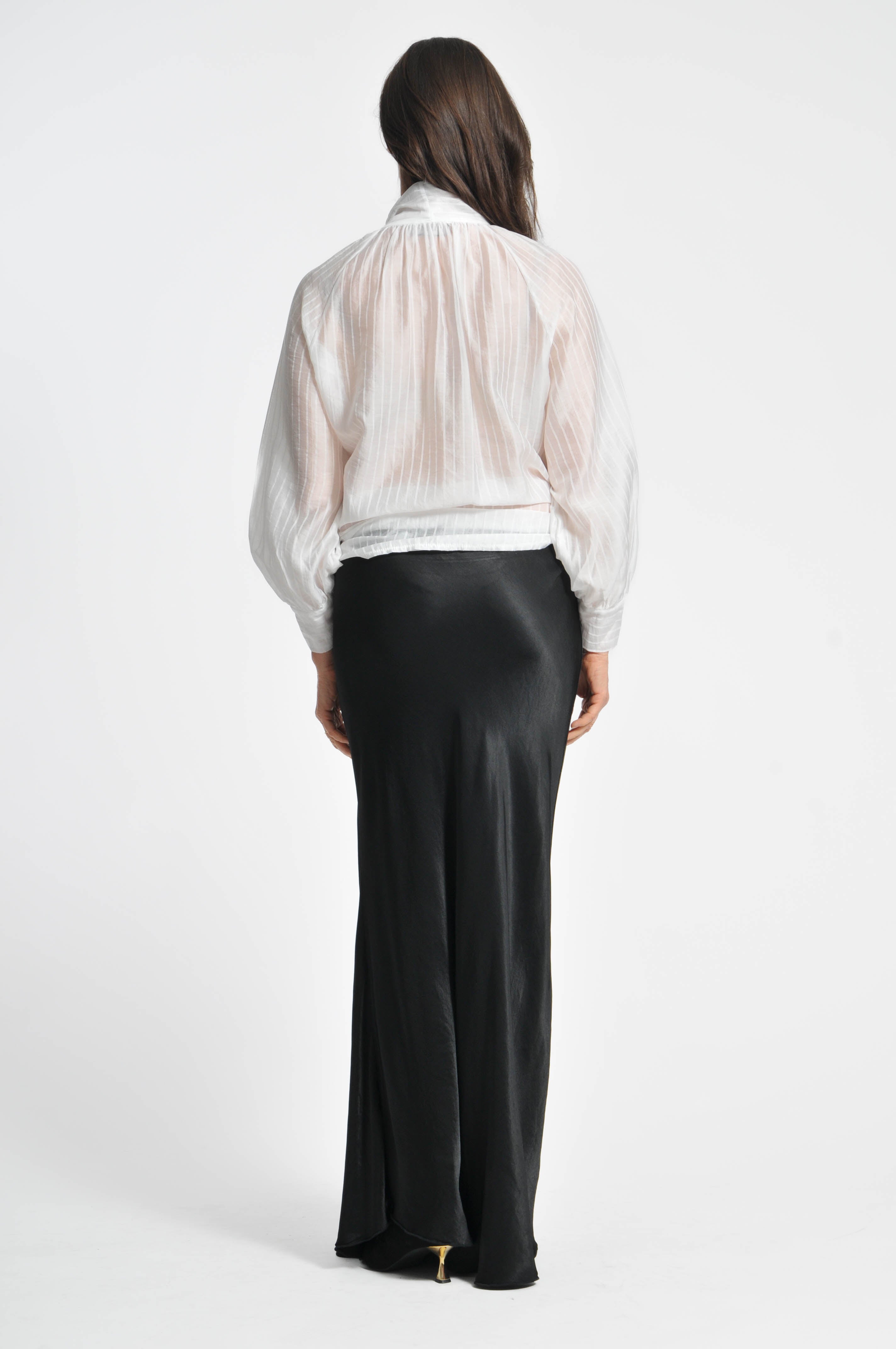 Long Satin Ocean Skirt