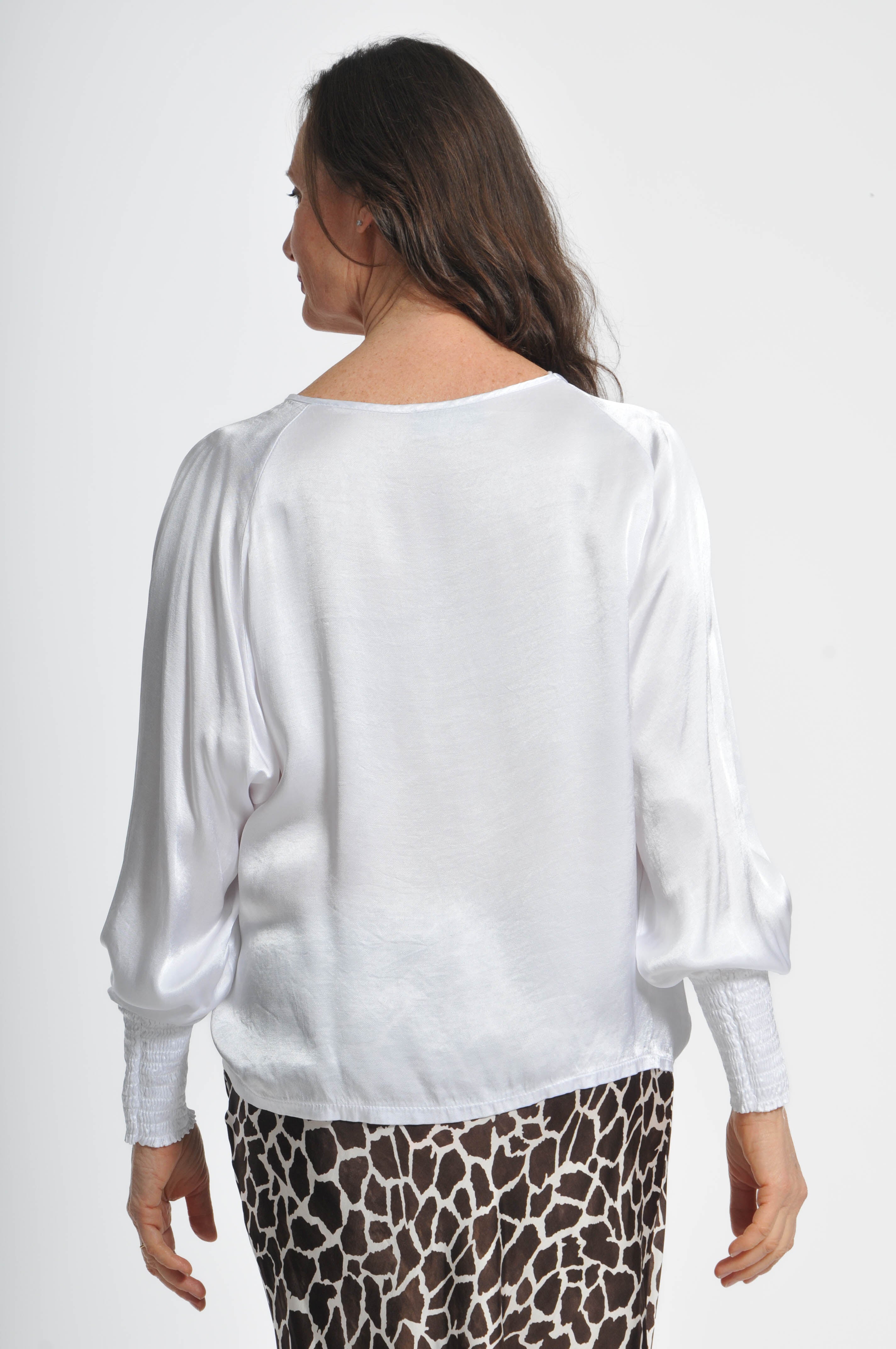 Ocean Blouse with Elastic Sleeves