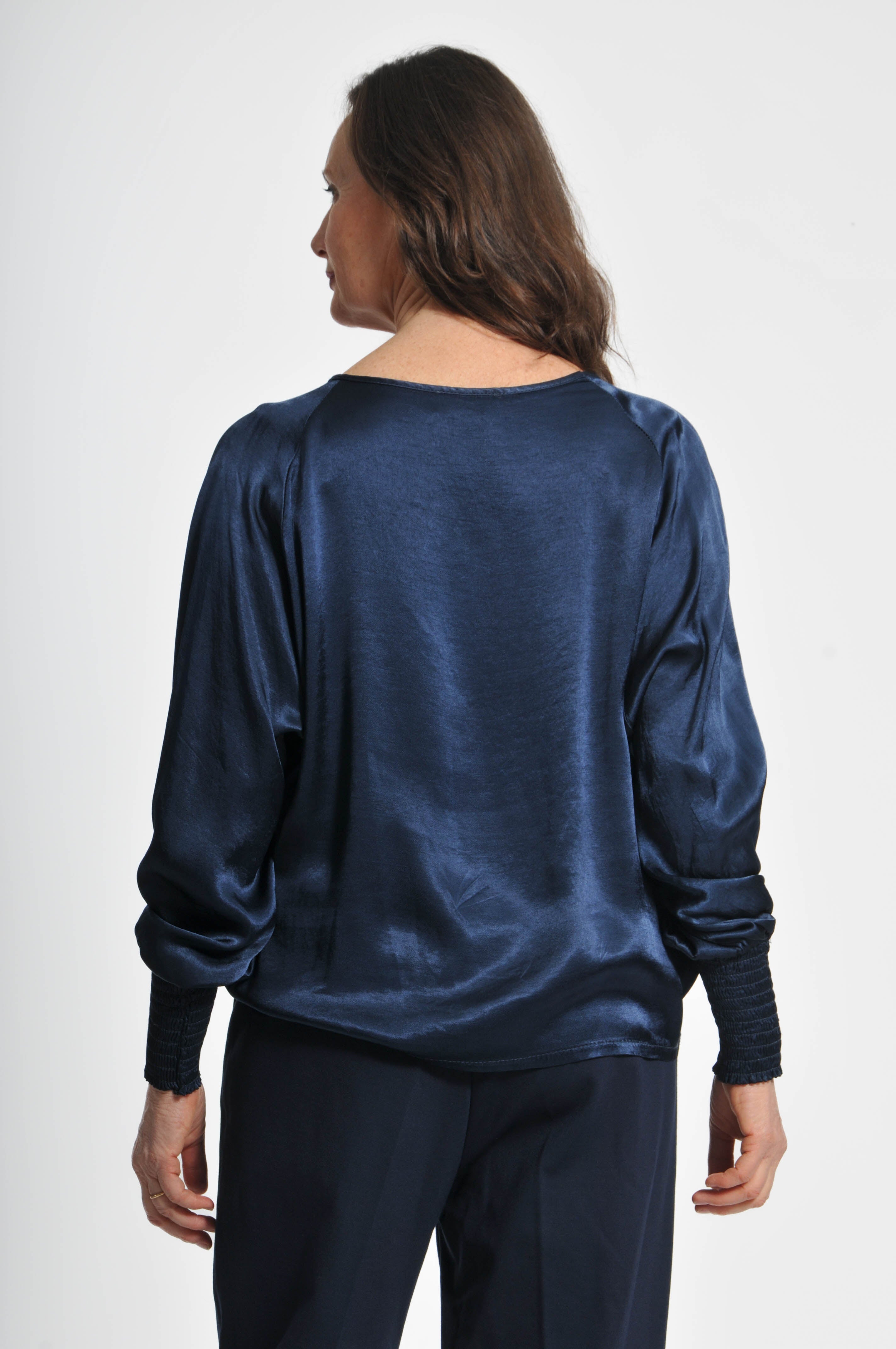 Ocean Blouse with Elastic Sleeves