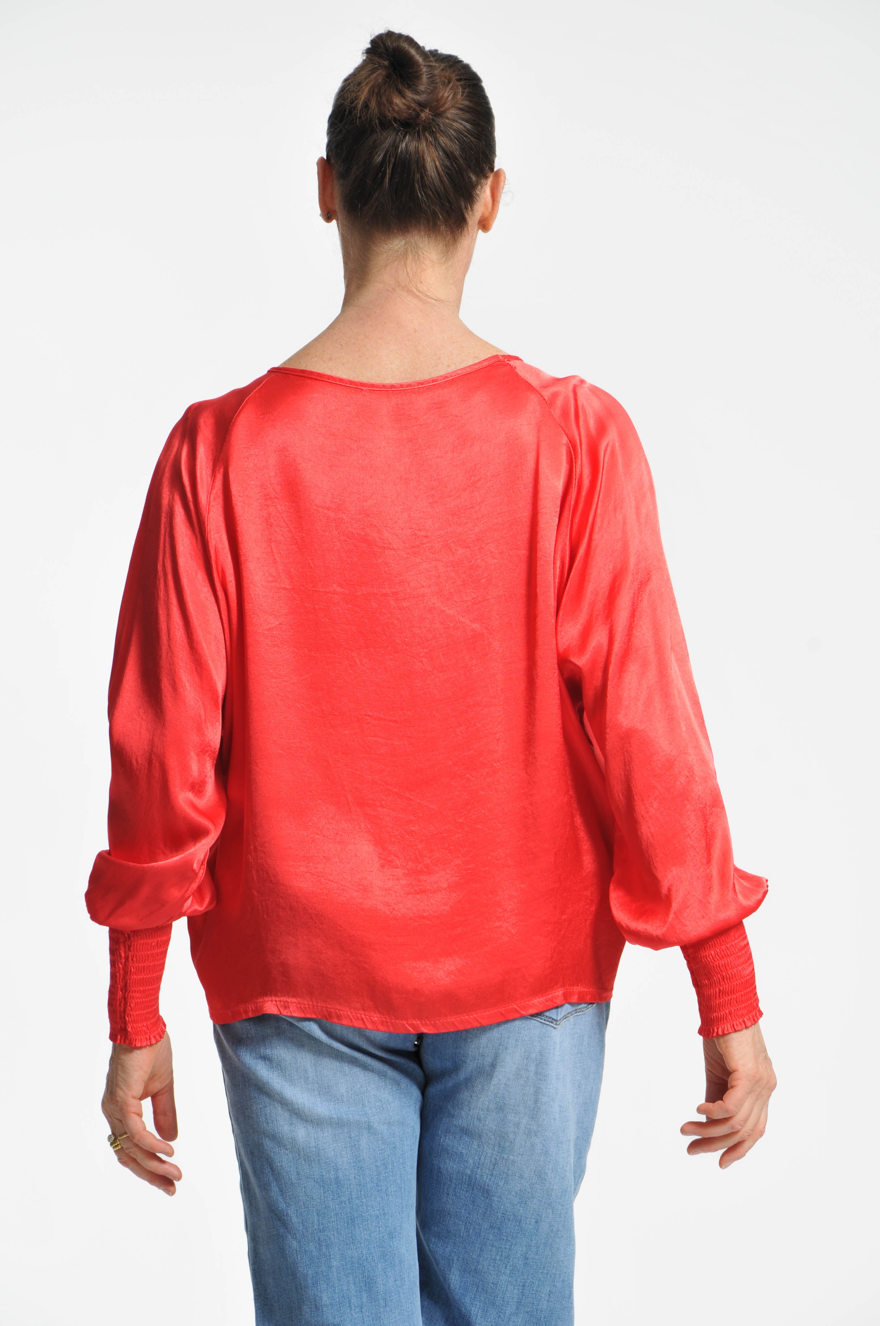 Ocean Blouse with Elastic Sleeves