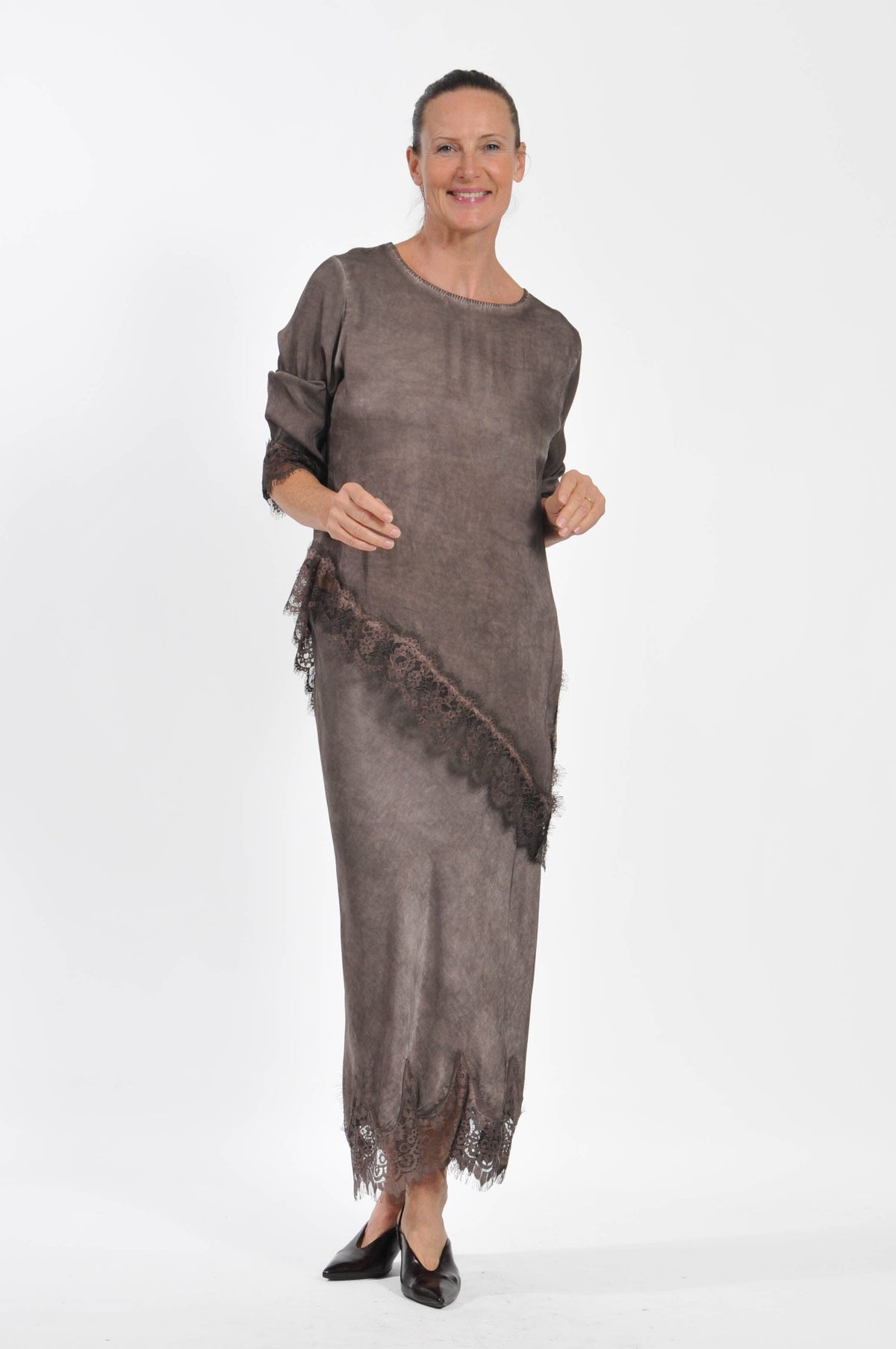T-shirt Ocean Pizzo Asimmetrica Manica Lunga