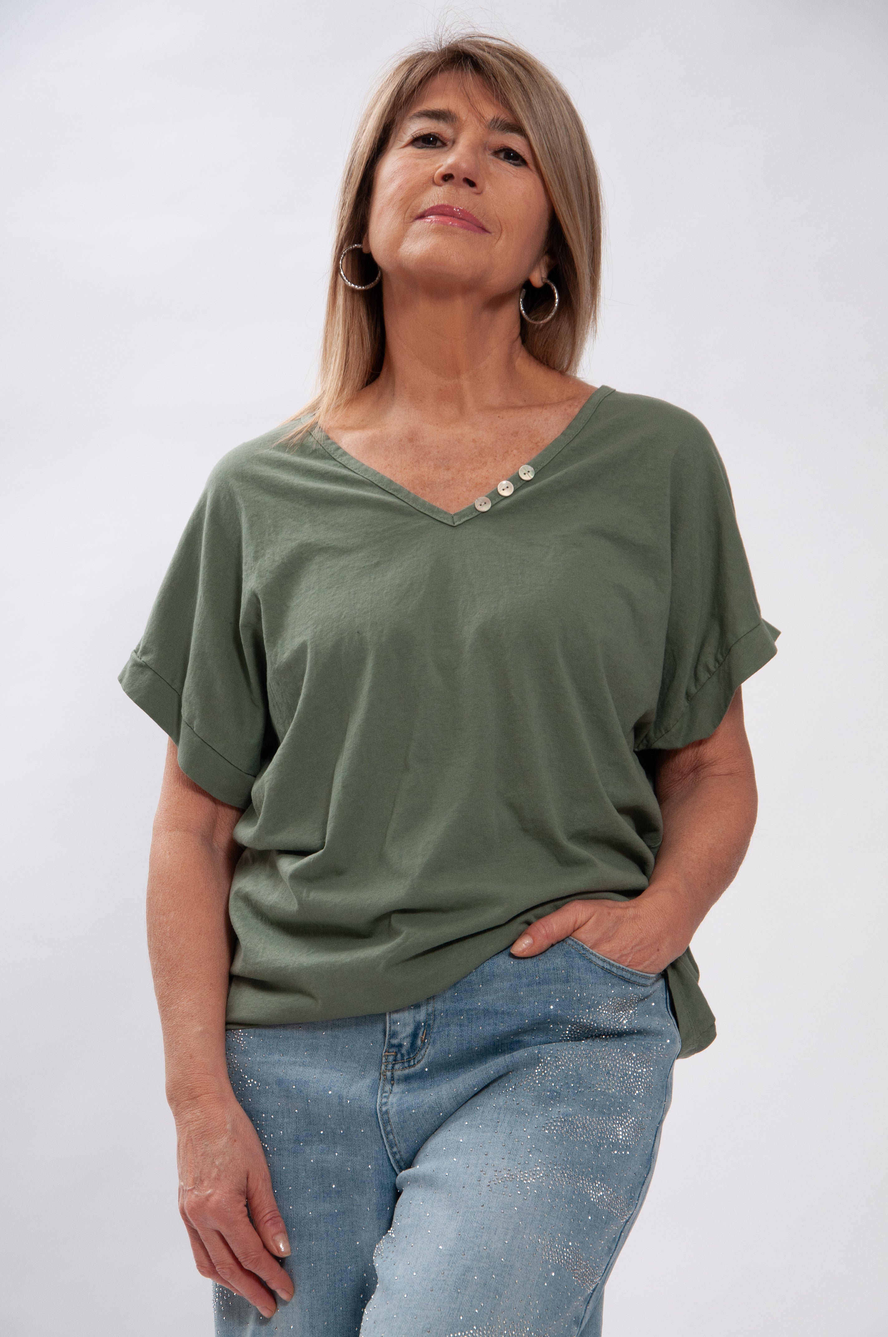 T-shirt Bottoncino