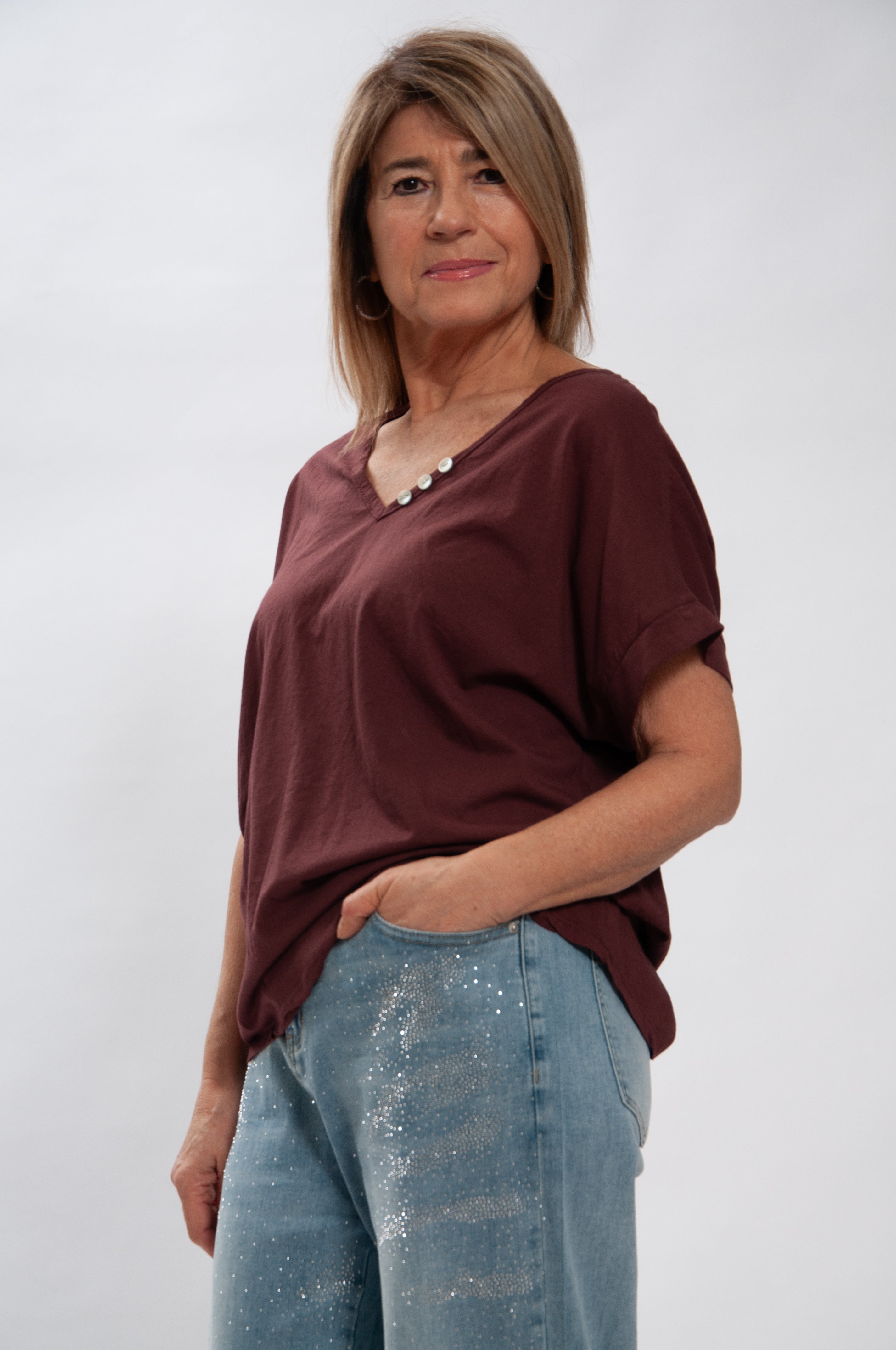 T-shirt Bottoncino