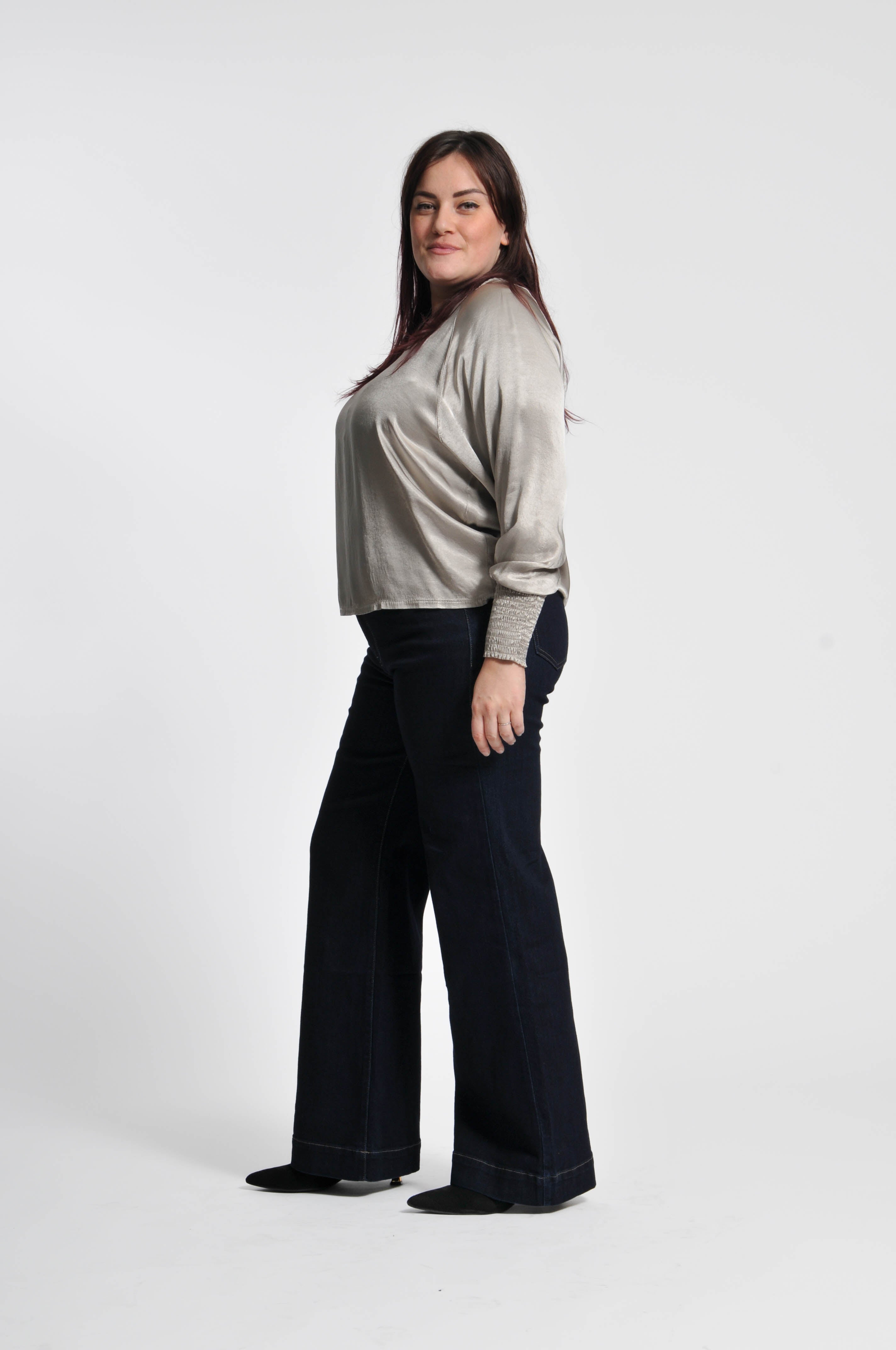 Ocean Blouse with Elastic Sleeves