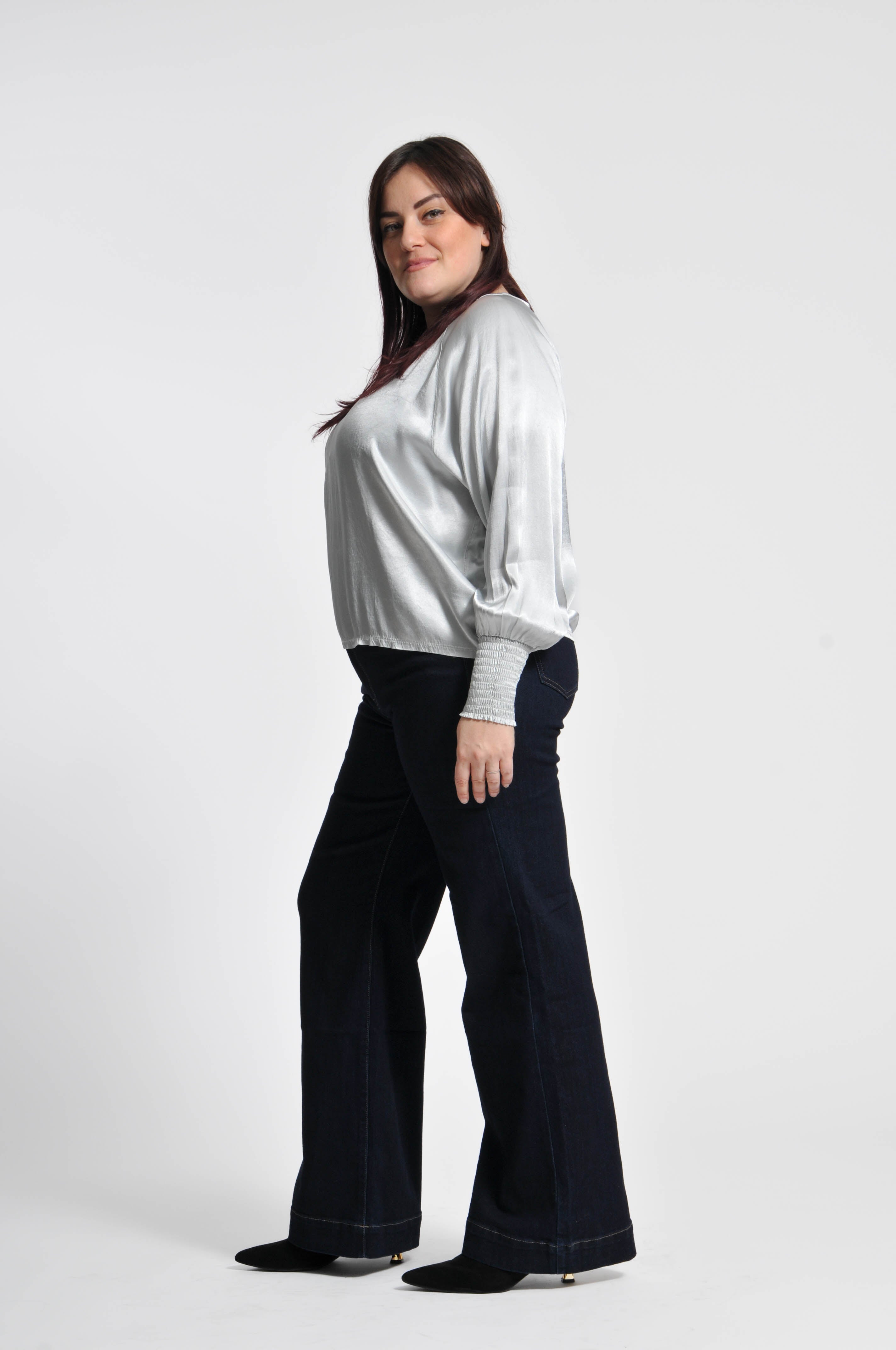 Ocean Blouse with Elastic Sleeves