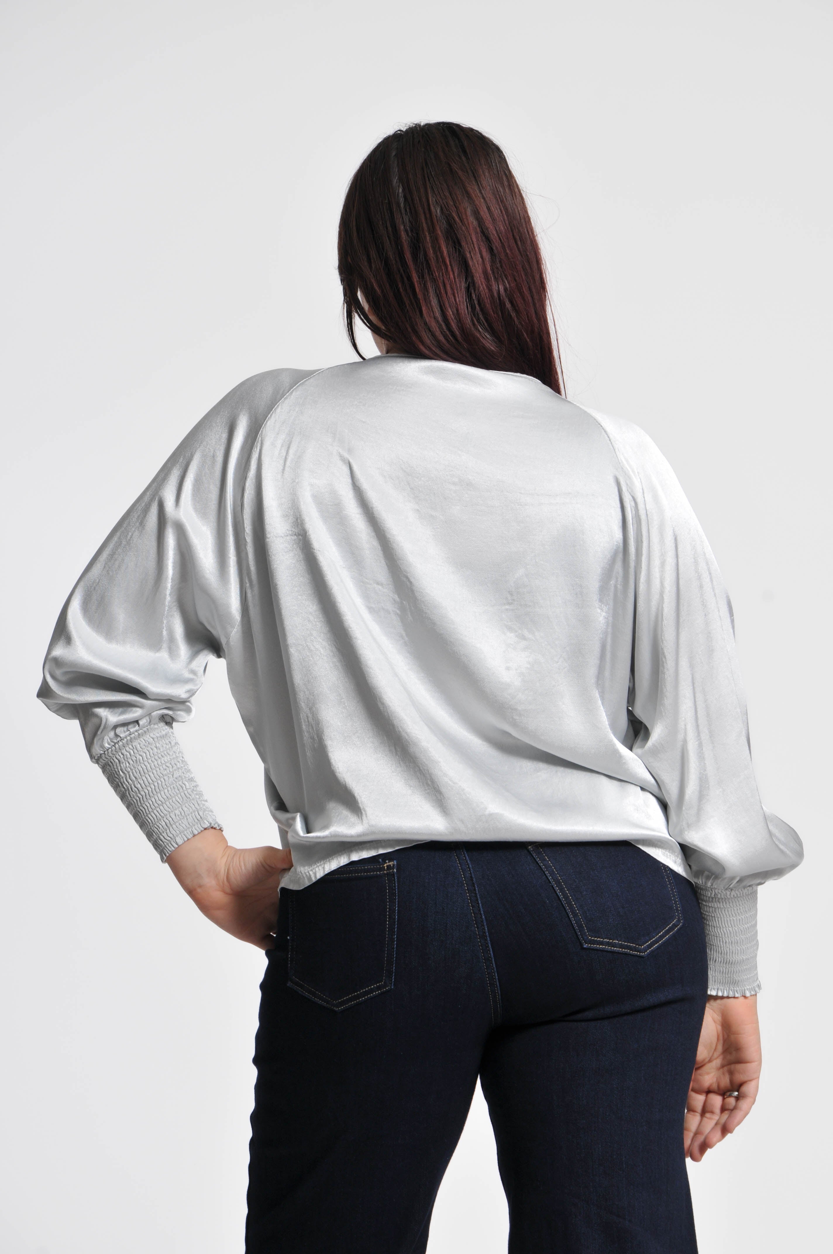 Ocean Blouse with Elastic Sleeves