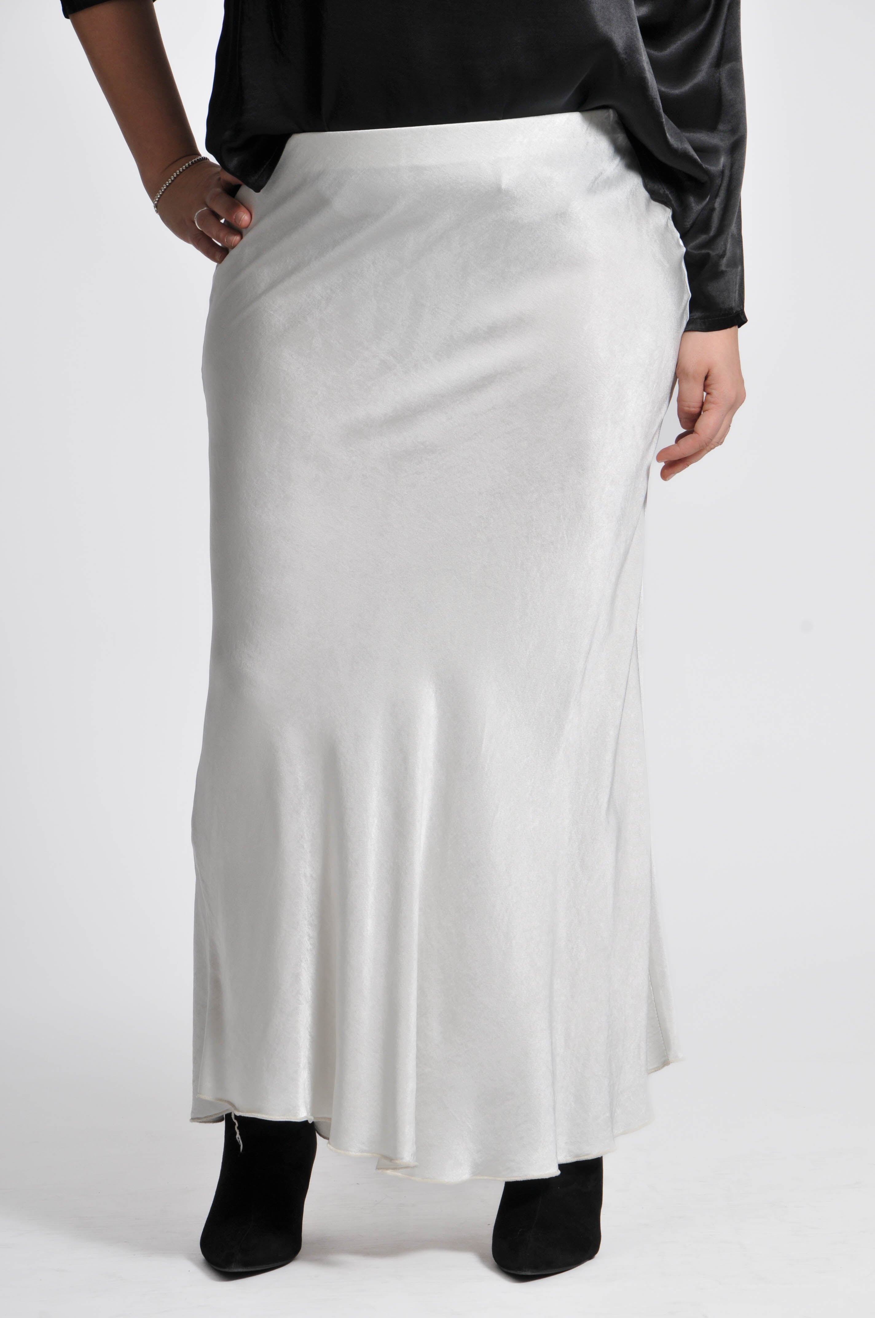 Long Satin Ocean Skirt