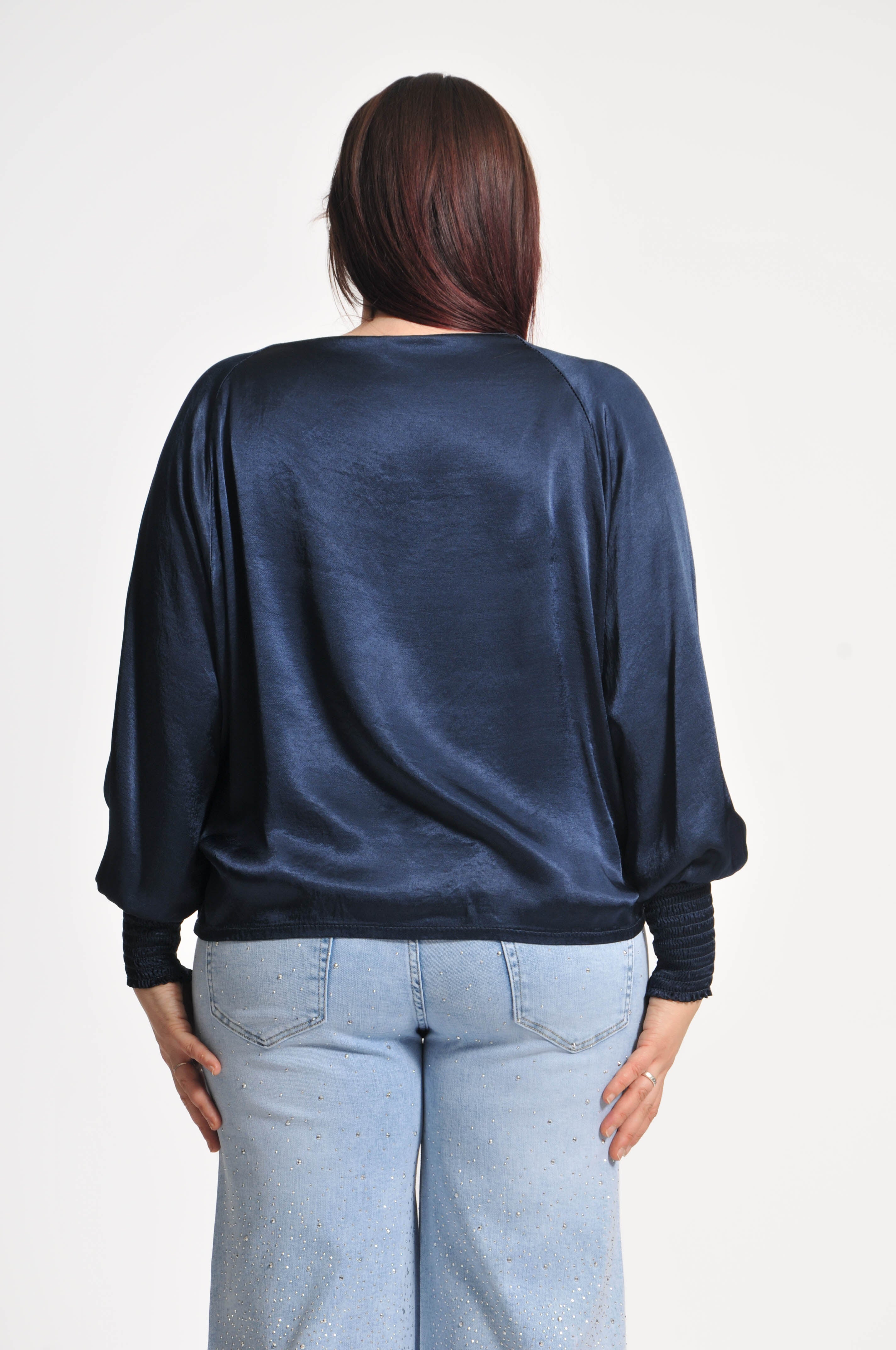 Ocean Blouse with Elastic Sleeves