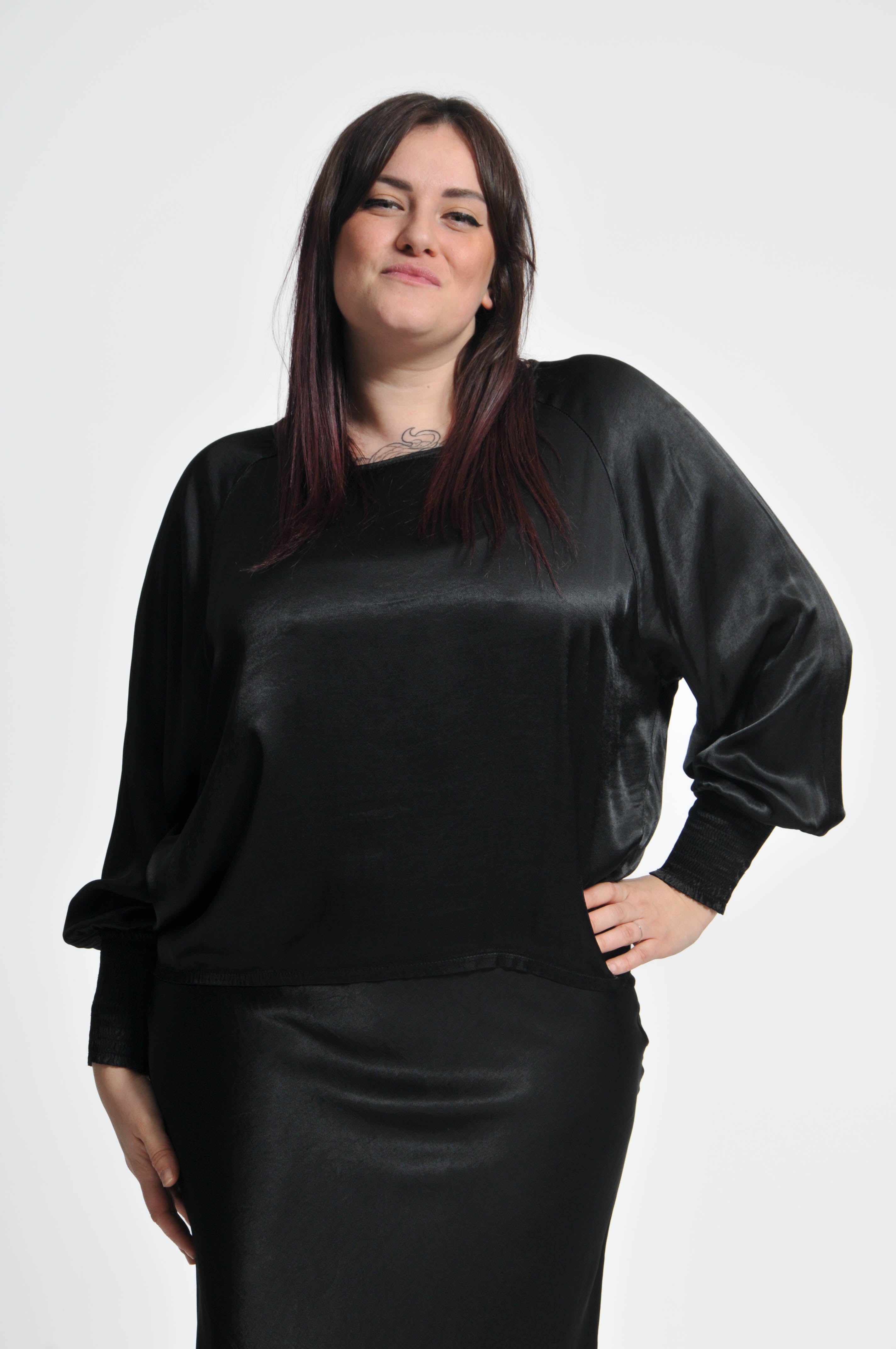 Ocean Blouse with Elastic Sleeves