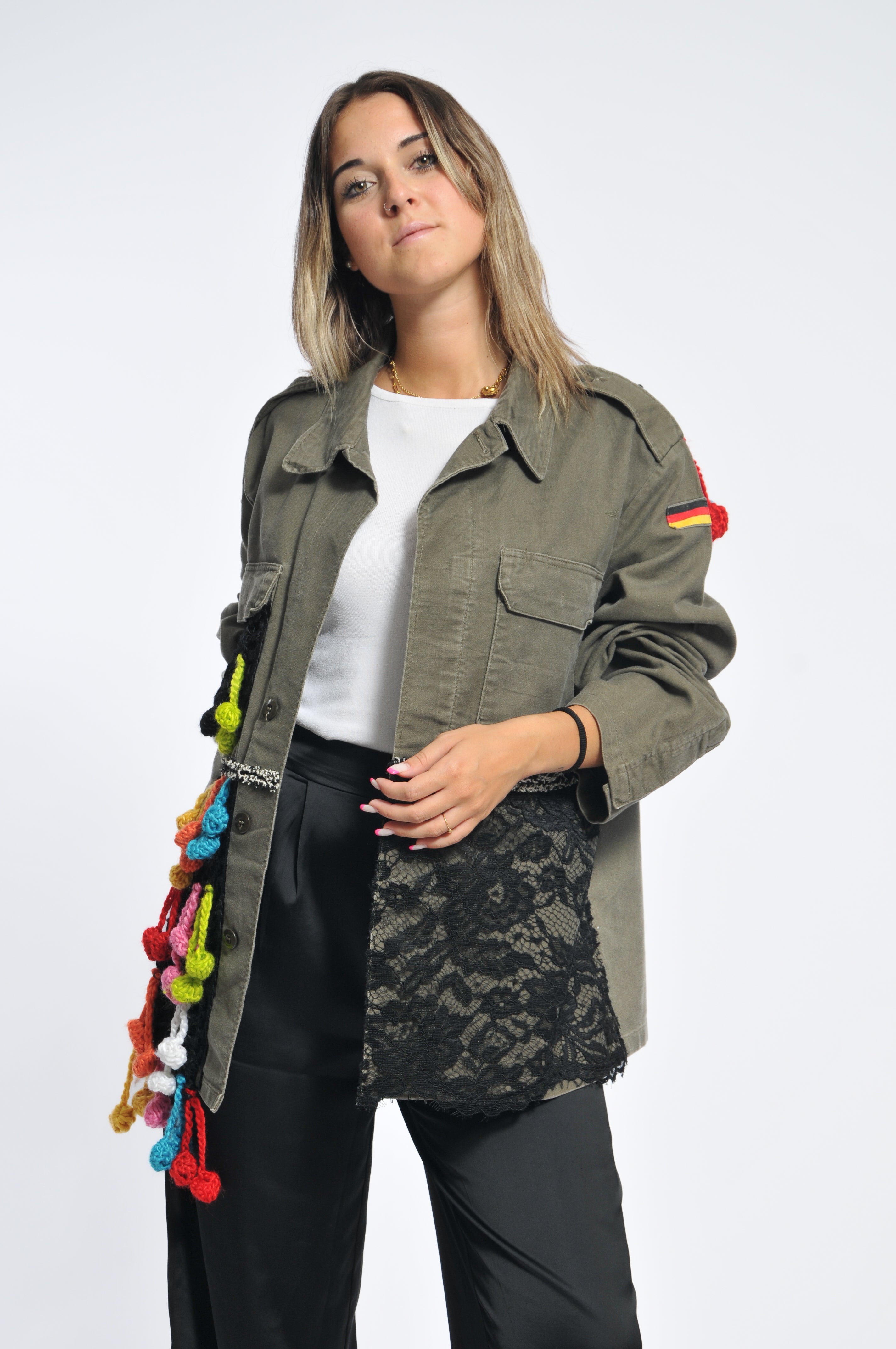 Giacca Military Pizzo e Crochet