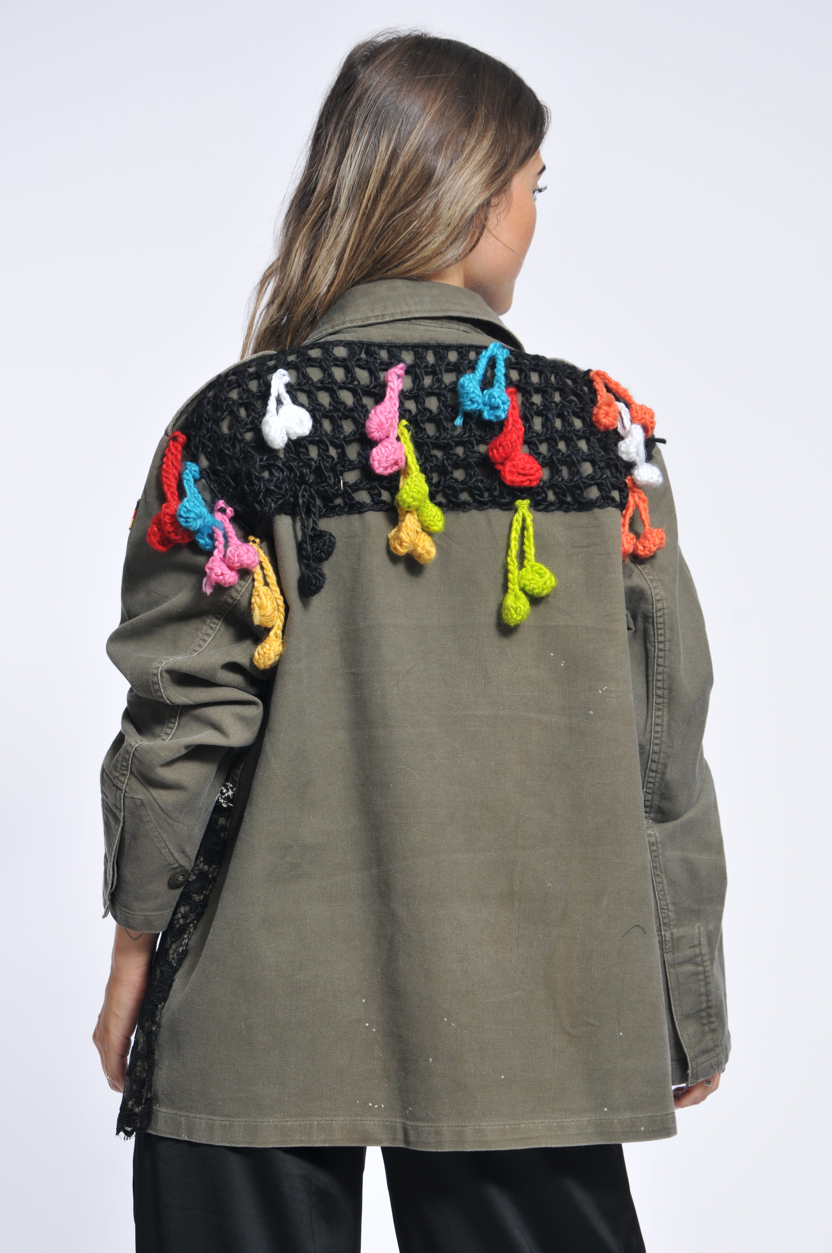Giacca Military Pizzo e Crochet