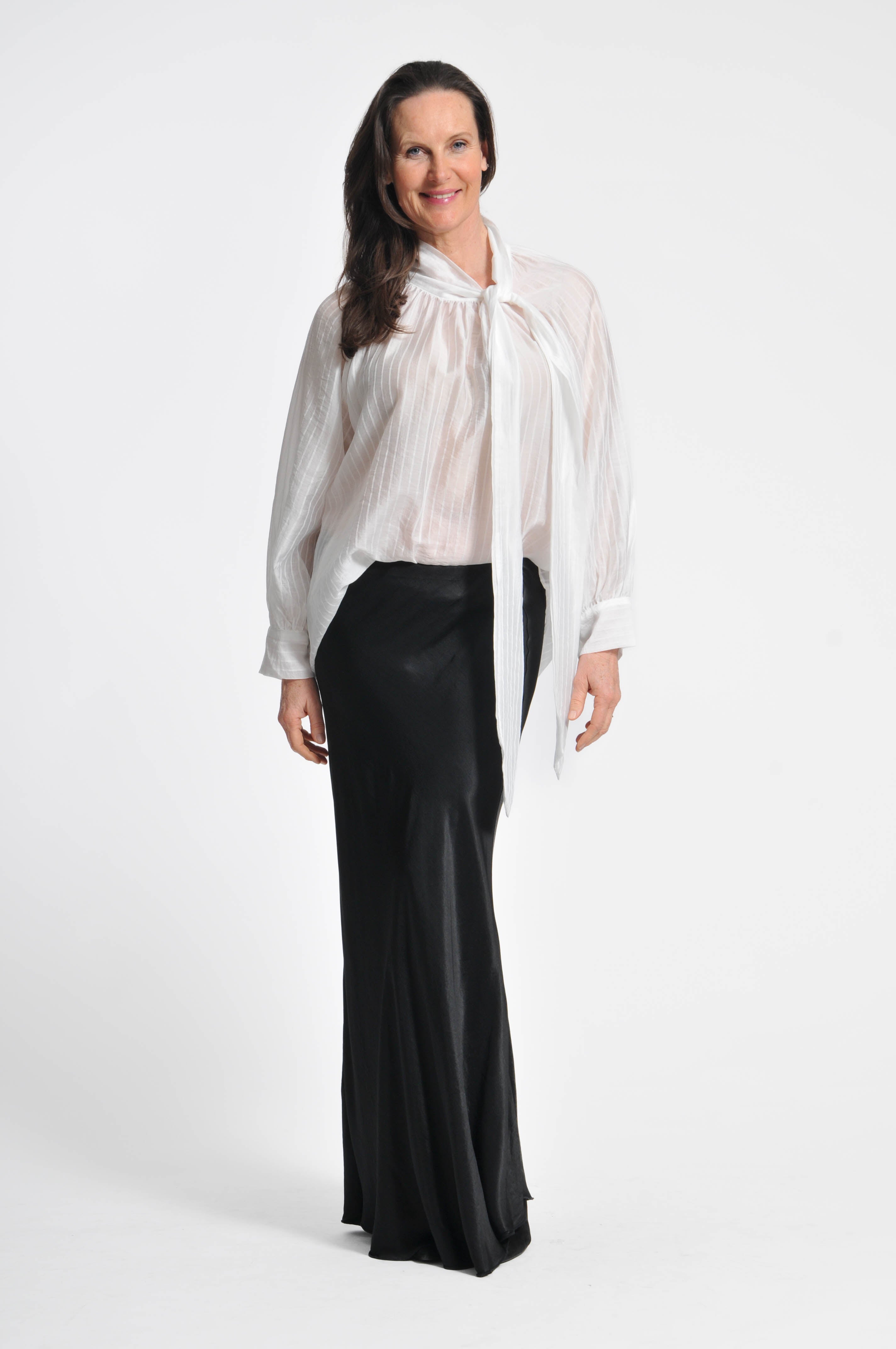 Long Satin Ocean Skirt