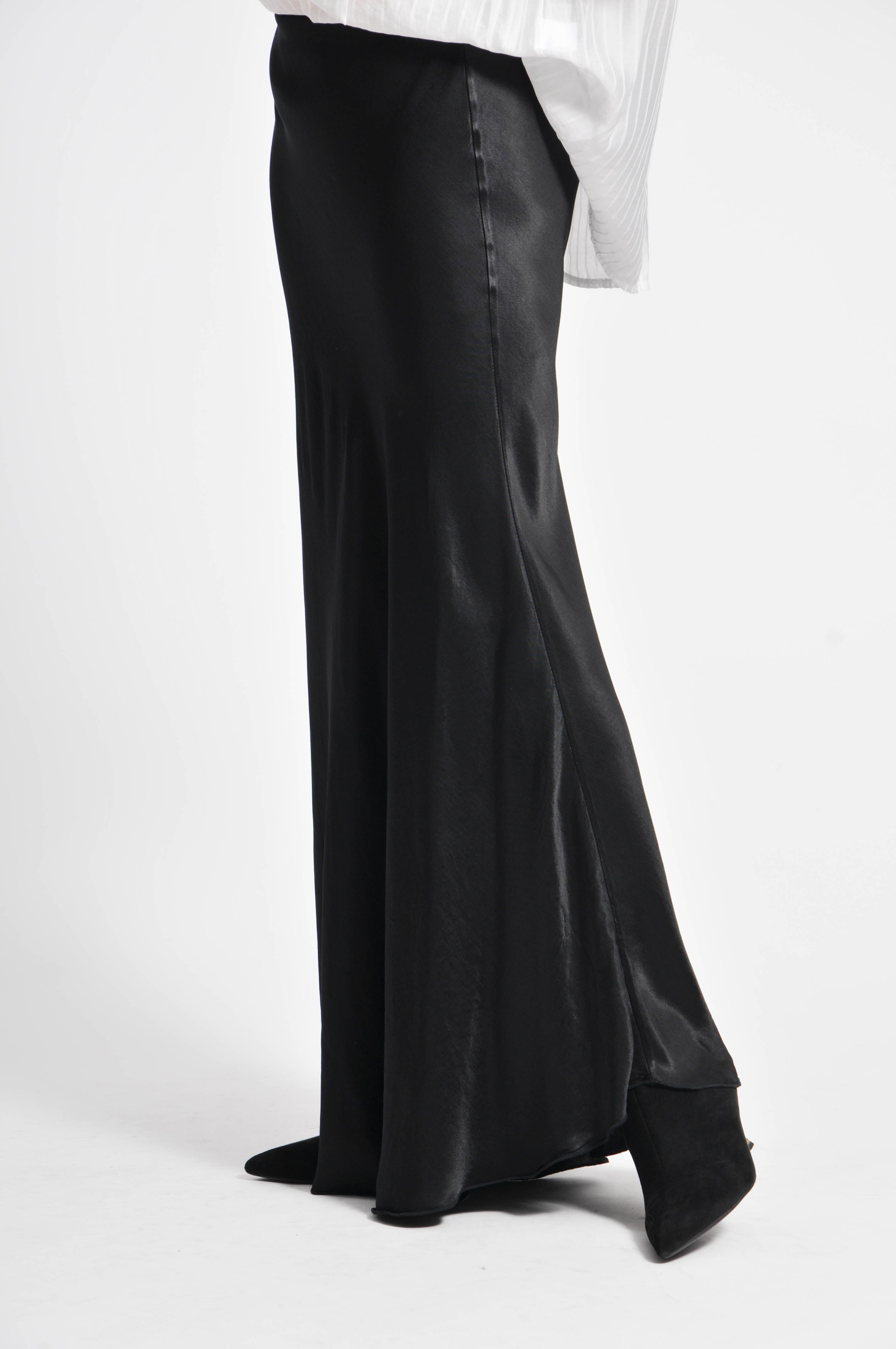 Long Satin Ocean Skirt