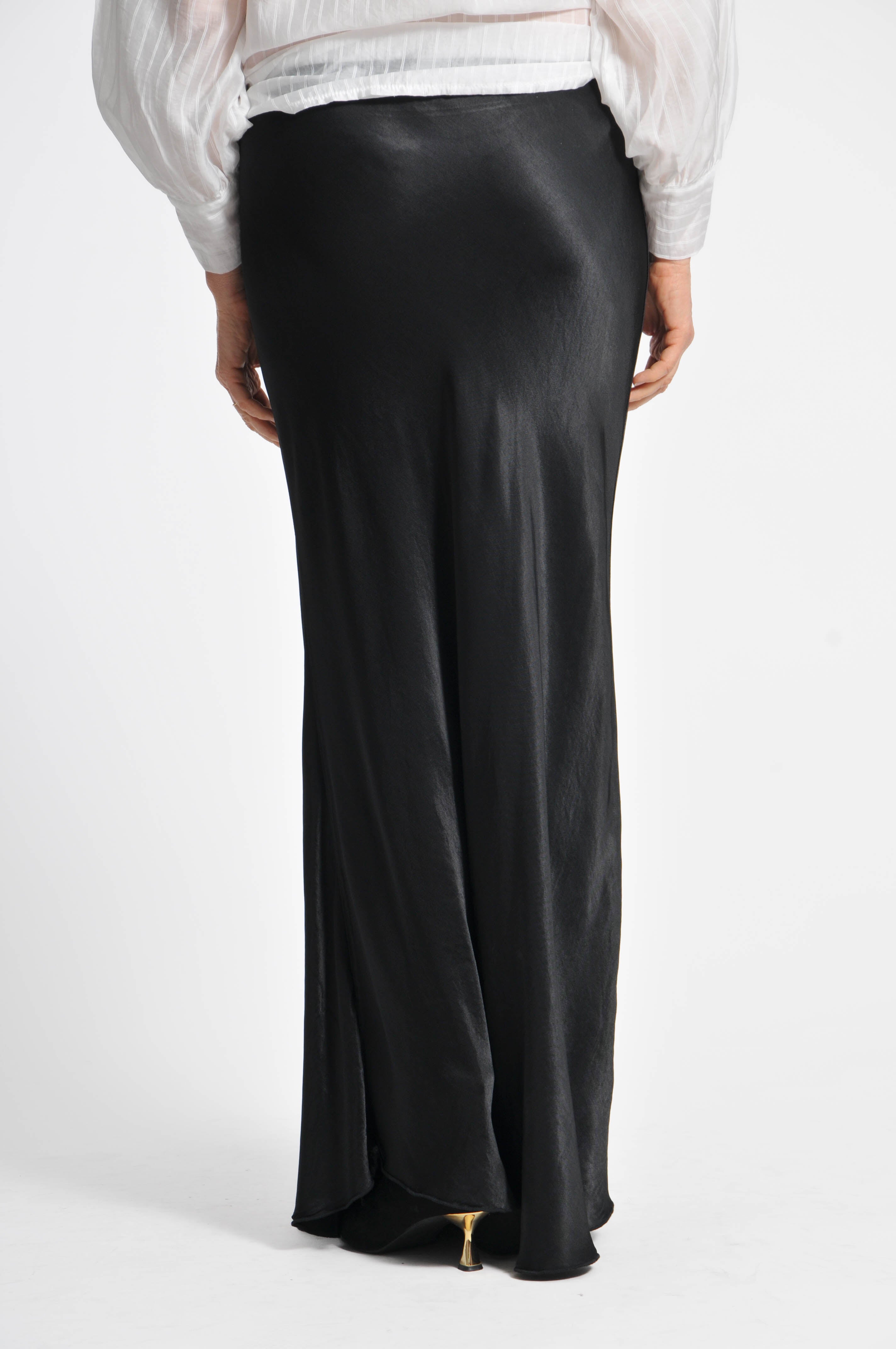 Long Satin Ocean Skirt