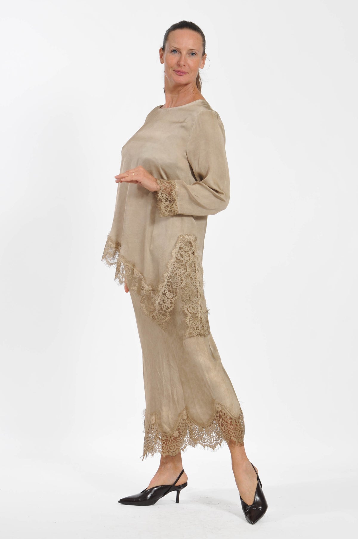 T-shirt Ocean Pizzo Asimmetrica Manica Lunga