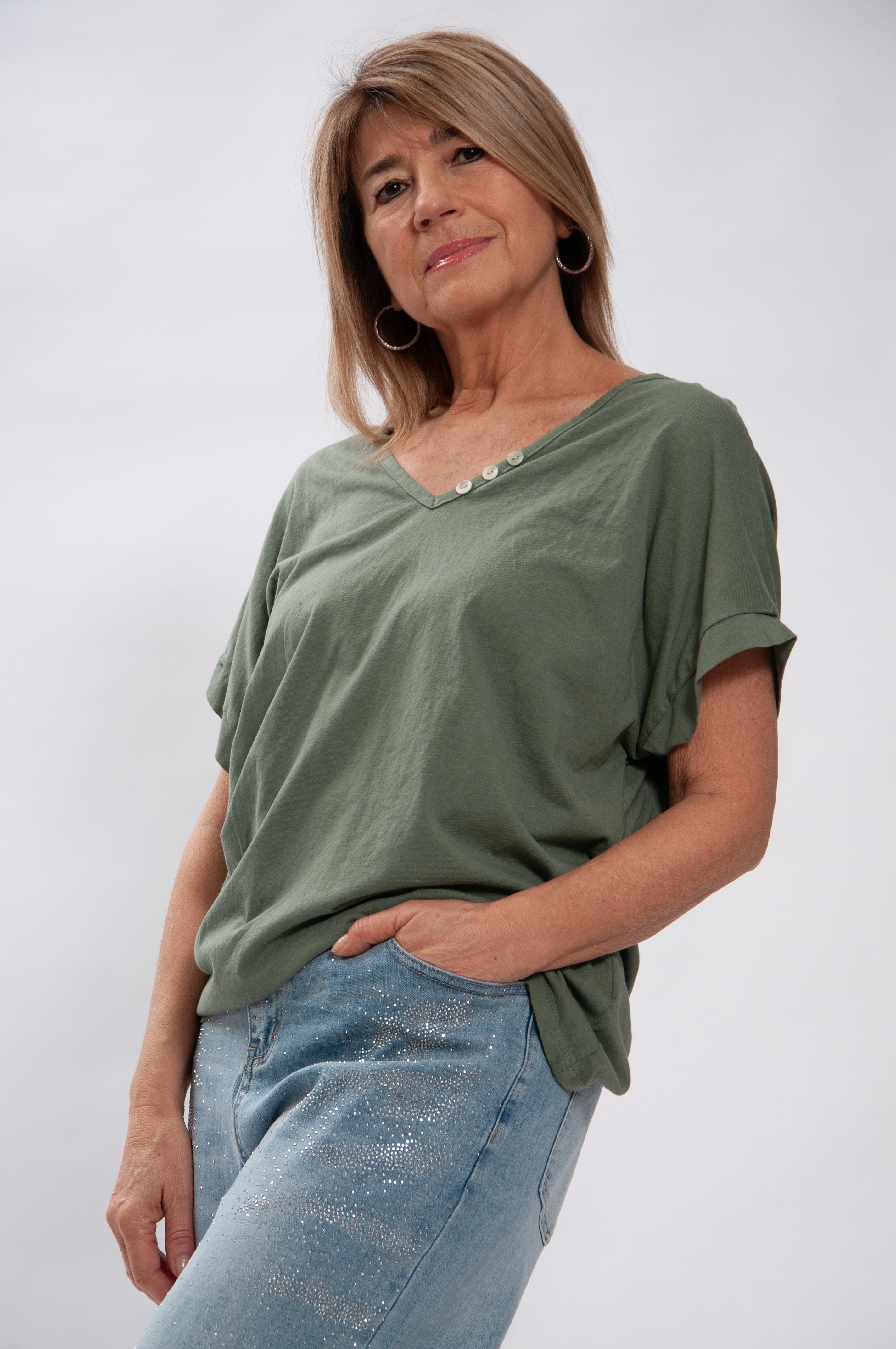T-shirt Bottoncino
